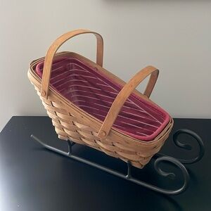 Vintage Longaberger Vegetable Baket Combo with Wrought Iron Sleigh Runners